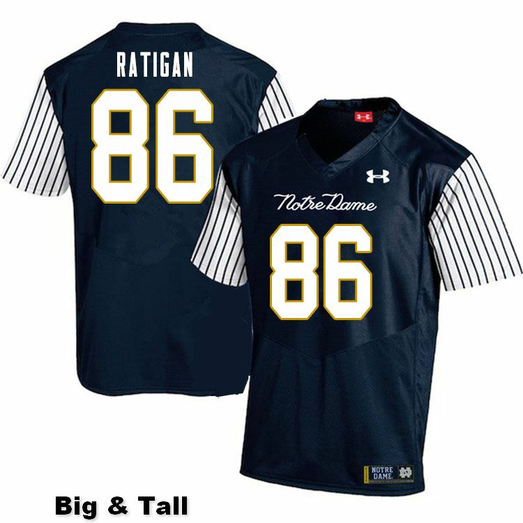 Men's NCAA Notre Dame Fighting Irish #86 Conor Ratigan Stitched College Under Armour Authentic Navy Big & Tall Alternate Football Jersey LM10Z26EE